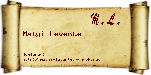 Matyi Levente névjegykártya